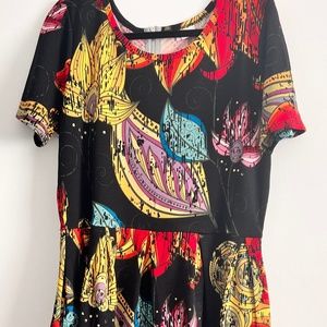 LuLaRoe Amelia Dress - Black Floral